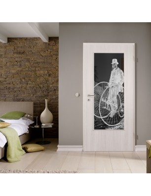 Lichtausschnitt Vintage Bike Gelasert Auf Grauglas