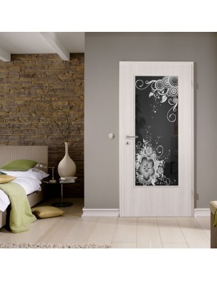 Lichtausschnitt Blume 11 Gelasert Auf Grauglas