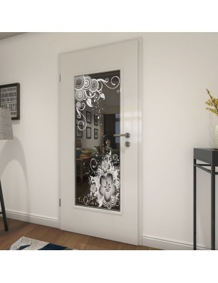 Lichtausschnitt Blume 11 Gelasert Auf Grauglas