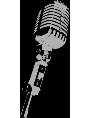 Lichtausschnitt Mikrofon Gelasert Auf Grauglas