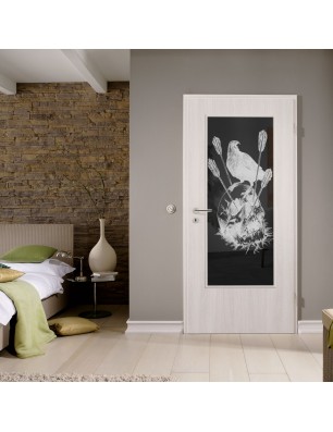 Lichtausschnitt Skull 2 Gelasert Auf Grauglas