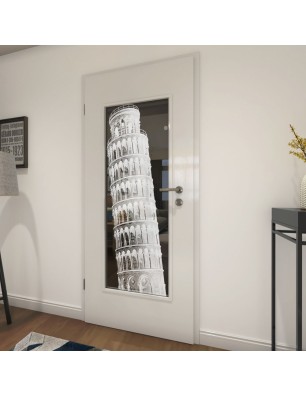 Lichtausschnitt Pisa Gelasert Auf Grauglas