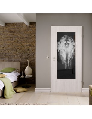 Lichtausschnitt Silhuette III Gelasert Auf Grauglas