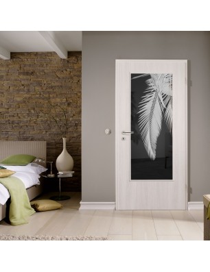 Lichtausschnitt Blätter 2 Gelasert Auf Grauglas