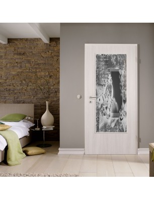 Lichtausschnitt Vintage flowers Gelasert Auf Grauglas