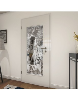 Lichtausschnitt Vintage flowers Gelasert Auf Grauglas