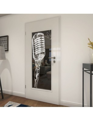 Lichtausschnitt Mikrofon II Gelasert Auf Grauglas