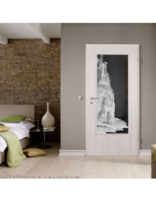 Lichtausschnitt Landscape Gelasert Auf Grauglas