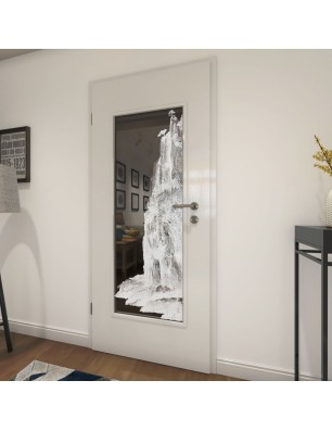 Lichtausschnitt Landscape Gelasert Auf Grauglas