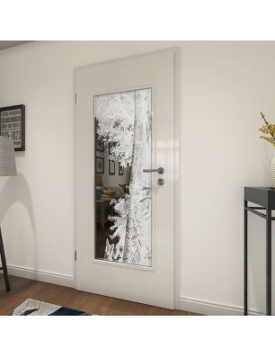 Lichtausschnitt Wald Gelasert Auf Grauglas