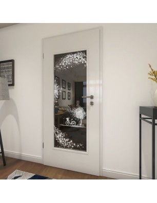 Lichtausschnitt Herbst Gelasert Auf Grauglas