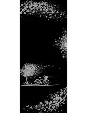 Lichtausschnitt Herbst Gelasert Auf Grauglas