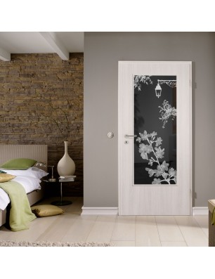 Lichtausschnitt Streetlamp Gelasert Auf Grauglas