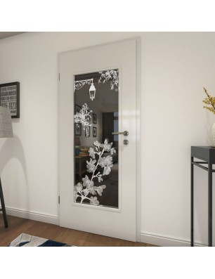 Lichtausschnitt Streetlamp Gelasert Auf Grauglas