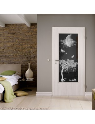 Lichtausschnitt Night Gelasert Auf Grauglas