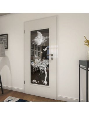 Lichtausschnitt Night Gelasert Auf Grauglas