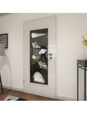 Lichtausschnitt Muscheln III Gelasert Auf Grauglas