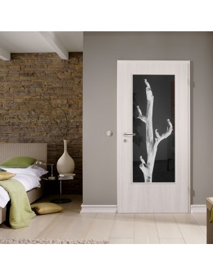 Lichtausschnitt Vögel Gelasert Auf Grauglas