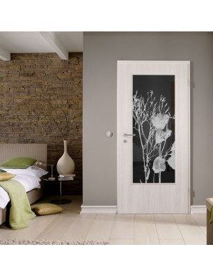 Lichtausschnitt Blume 7 Gelasert Auf Grauglas