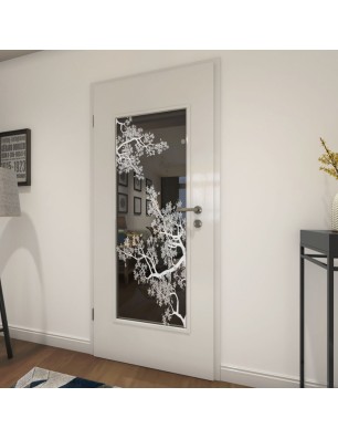 Lichtausschnitt Japan Garden Gelasert Auf Grauglas