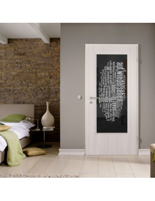 Lichtausschnitt Auf Wiedersehen Gelasert Auf Grauglas