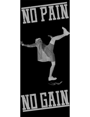 Lichtausschnitt No pain No Gain Gelasert Auf Grauglas