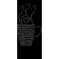 Lichtausschnitt Kaffe Wordart Gelasert Auf Grauglas Lichtausschnitt Kaffe Wordart Gelasert Auf Grauglas