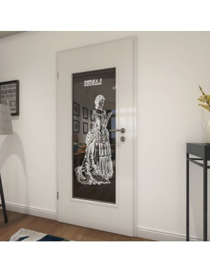 Lichtausschnitt Ladies Gelasert Auf Grauglas