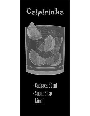 Lichtausschnitt Caipirinha Gelasert Auf Grauglas