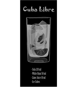 Lichtausschnitt Cuba Libre Gelasert Auf Grauglas