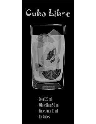 Lichtausschnitt Cuba Libre Gelasert Auf Grauglas