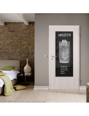 Lichtausschnitt Mojito Gelasert Auf Grauglas