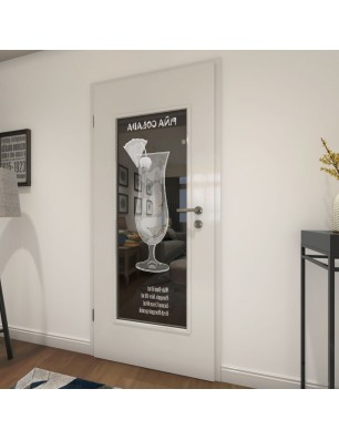 Lichtausschnitt Pina Colada Gelasert Auf Grauglas