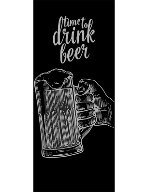 Lichtausschnitt Time to drink beer Gelasert Auf Grauglas