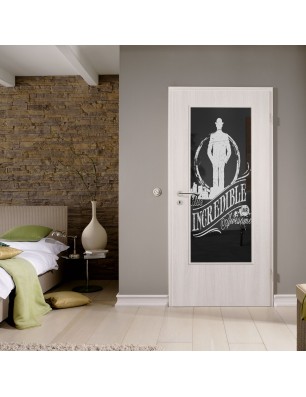 Lichtausschnitt Mr. Incredible Gelasert Auf Grauglas