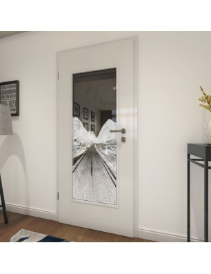 Lichtausschnitt Alpenstraße Gelasert Auf Grauglas