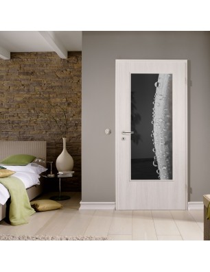 Lichtausschnitt Morgentau  Gelasert Auf Grauglas