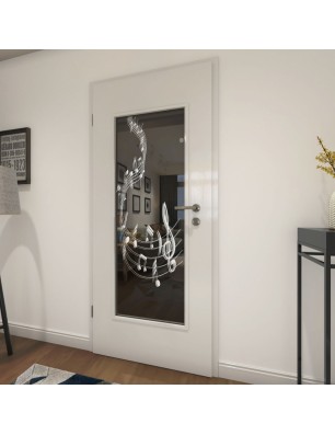 Lichtausschnitt Musik Gelasert Auf Grauglas