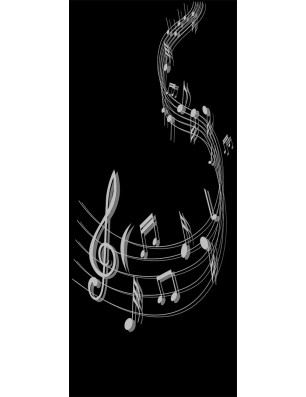 Lichtausschnitt Musik Gelasert Auf Grauglas