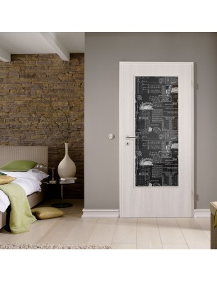 Lichtausschnitt Post Office Gelasert Auf Grauglas