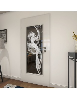 Lichtausschnitt Rauch Gelasert Auf Grauglas