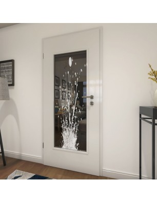 Lichtausschnitt Splash Gelasert Auf Grauglas