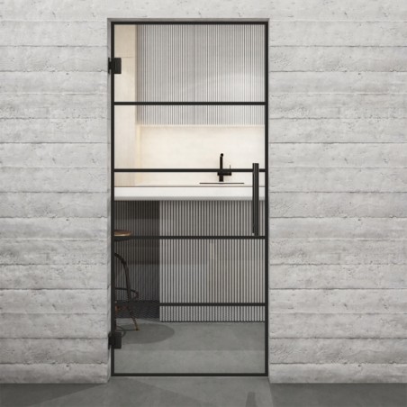 Pendeltür Loft Schwarzlack 01 Auf Klarglas-modernes Zuhause