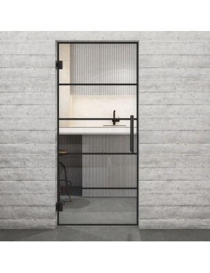 Pendeltür Loft Schwarzlack 01 Auf Klarglas-modernes Zuhause