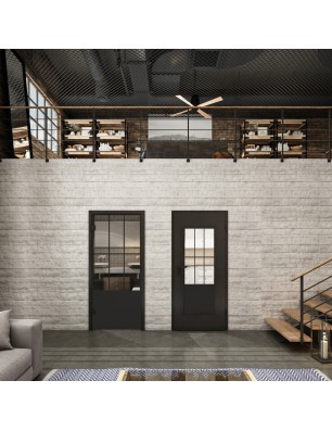 Ganzglastür Loft Schwarzlack 03 Auf Klarglas