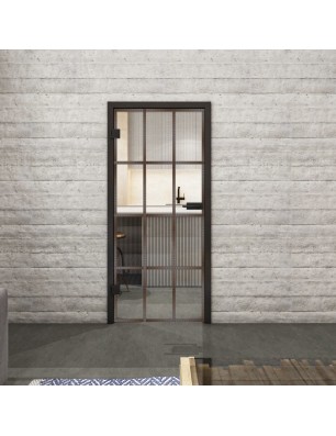 Ganzglastür Loft Rosteisen Genietet 10 Auf Klarglas