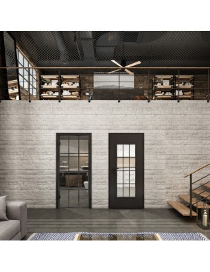 Ganzglastür Loft Schwarzeisen Genietet 10 Auf Klarglas