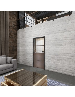 Ganzglastür Loft Rosteisen Genietet 14 Auf Klarglas