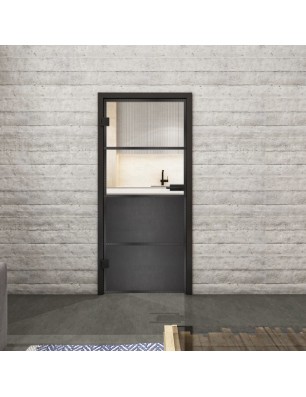 Ganzglastür Loft Schwarzeisen Genietet 14 Auf Klarglas