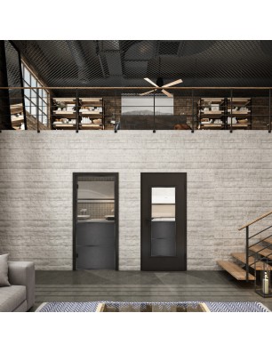 Ganzglastür Loft Schwarzeisen Genietet 14 Auf Klarglas